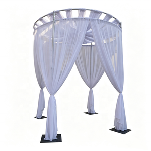 Kit de Marco de Fondo Económico de Tubos de Aluminio y Cortinas, Soporte Telescópico para Telón de Fondo para Bodas y Eventos - Product Image 1