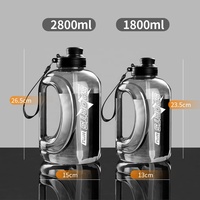 Botol Minum Olahraga Kapasitas Besar Bahan PC Food Grade untuk Aktivitas Luar Ruangan dengan Ukuran 1600ml 1800ml