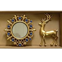 Ensemble de 3 miroirs rectangulaires en plastique sculpté ajouré, style Art Déco vintage, décoration de luxe antique pour couloir et entrée