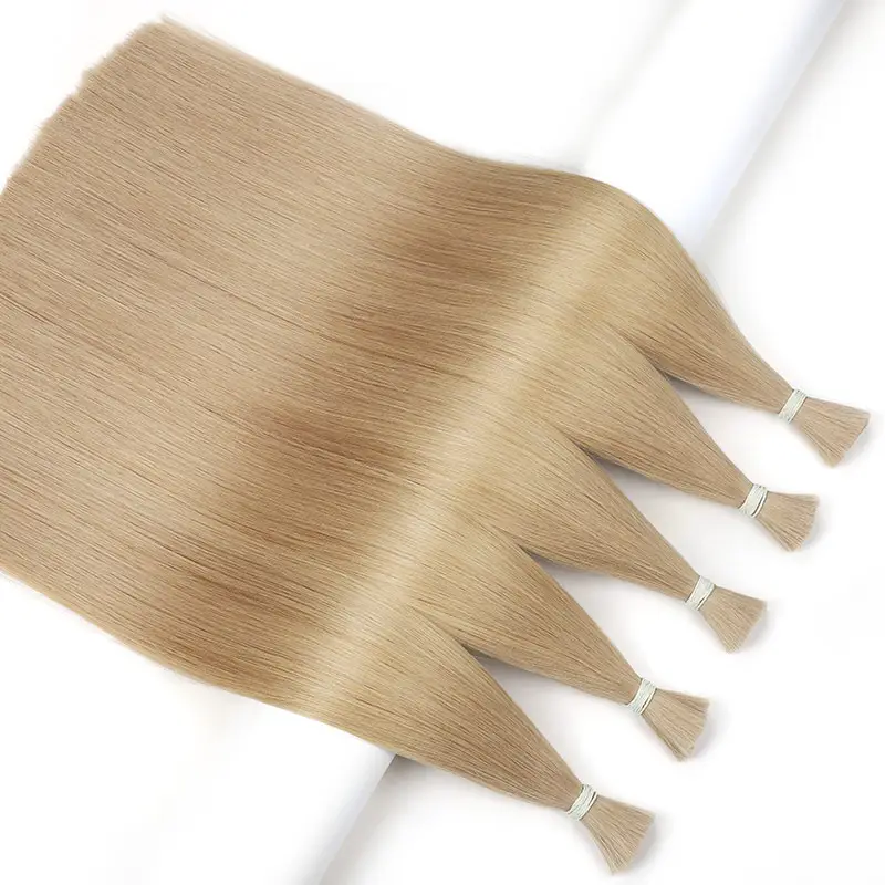 Extensões de cabelo a granel, 100g 22 polegadas 100 cor natural remy cru sem processado virgem 100% cabelo humano em massa cacheado