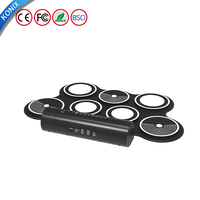 Batterie électronique portable à prix de gros d'usine avec double haut-parleur tambour enroulable