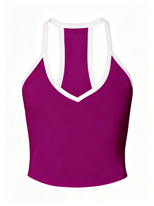 Paquete de 4 Camisetas sin Mangas de Color Sólido para Mujer con Ribete Blanco, Camisetas Casuales de Punto - Product Image 3