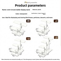 Présentoir en acrylique transparent à 4 niveaux pour gâteaux, beignets, assiettes alimentaires, collations, comptoirs et présentations en magasin de détail