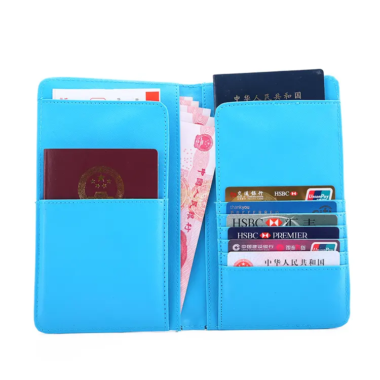 Travelsky fancy passport protection printing holder custom printed passport cover leather wallet