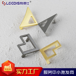 Lgedis Modern Geometric Cabinet Drawer <b>Handle</b> Zinc Alloy Plated Durable Furniture Hardware - Product Image 4