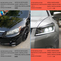 Ensemble de phares LED KGKB pour Honda Accord G8 8e génération CP 2008-2012, mise à niveau avec 4 lentilles de projecteur, clignotants séquentiels, Plug & Play
