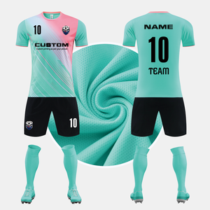 Snel drogend voetbaltenue set 100% polyester ademend 2-delig shirt en short - Product Image 2