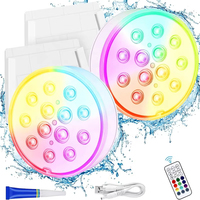 Lumières LED Submersibles Étanches IP68 Rechargeables par USB avec Télécommande RF Super Lumineuses pour Piscine et Plongée