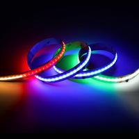 Tira de Luces LED COB RGBWC de 15 mm, Cinco Colores, WS2805, Direccionable, Programable, Efecto 24V, Control Remoto, 90CRI, para Hoteles y Entretenimiento