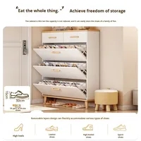 Armoire à chaussures moderne en bois de luxe pour salon avec 2 tiroirs et 3 compartiments