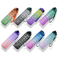Logo personnalisé sans BPA 1000ml 32oz bouteille d'eau tritan sport gym motivationnelle bouteille d'eau avec marqueur de temps