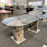 Table à manger en marbre naturel de luxe haut de gamme Tostone, vente chaude, pour villa de luxe, mobilier de salle à manger de manoir privé