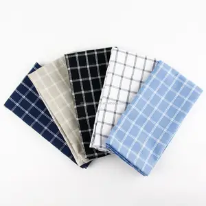Custom Yarn-dyed checkered Striped Kitchen Hand towels Cleaning Cloth Tea Towel Cotton Dish Check Towel