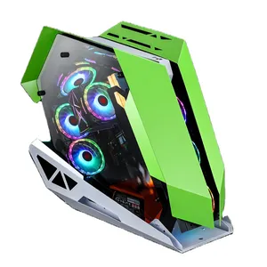 2022 new design King Kong ATX computer case with fans LED handle micro ATX Horizontal PC case