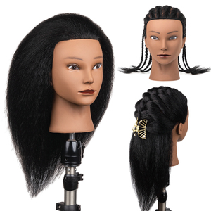<span class=keywords><strong>Tête</strong></span> de mannequin de coiffure en <span class=keywords><strong>cheveux</strong></span> humains 100% naturels, 16 pouces, pour tressage, coiffage, présentation et pratique, avec support de perruque - Product Image 1