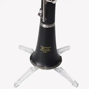 Dudukan klarinet klarinet tripod portabel, tripod dudukan kayu Universal untuk alat musik pemegang lembar plastik transparan