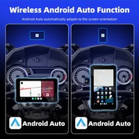 Système GPS pour moto avec prise en charge du CarPlay sans fil et de l'Android Auto, étanche IP67, double alimentation, écran 5 pouces à dégagement rapide