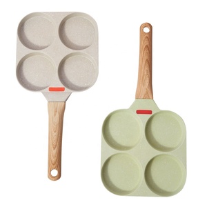 JEETEE กระทะทอดสเต็กไข่,กระทะทอด<span class=keywords><strong>ไข่</strong></span>เจียวทำอาหารเช้าทรงกลมไม่ติดกระทะทอด<span class=keywords><strong>ไข่</strong></span><span class=keywords><strong>ลวก</strong></span>4หลุมสำหรับเตาแม่เหล็กไฟฟ้า - Product Image 1