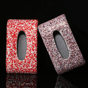 Boîte à mouchoirs pour voiture Ensemble de serviettes de rangement Salle de bain automobile Pare-soleil Boîte à mouchoirs en <span class=keywords><strong>cuir</strong></span> PU avec pour femmes TH16 - Product Image 2