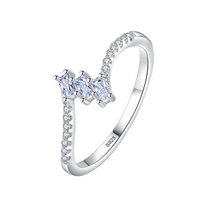 Ada Jewelry Prix d'usine Anillo De Promesa S925 Bagues en argent avec zircon cubique classique pour femmes - Product Image 1