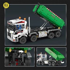 Reobrix 22021 RC 4-en-1 Camion benne et remorque à plateau, ensemble <span class=keywords><strong>de</strong></span> blocs <span class=keywords><strong>de</strong></span> construction, véhicule électrique robuste pour enfants, cadeau <span class=keywords><strong>de</strong></span> Noël - Product Image 4