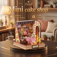 Kit de bricolage Hamaileon Custom Book Nook avec éclairage LED, artisanat, vitrine, boutique de gâteaux, maison miniature en bois pour adultes