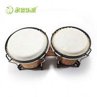 New Popular Traditional Wooden Music Instrument Bongo Wholesale Leather Conjoined Twin Drum YH Brand D037-2 Silver Black OEM