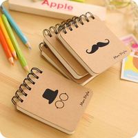 Buku Catatan Spiral Kertas Kraft Mini Kustom Motif Gaya Pria Saku Multifungsi Catatan Harian Kantor Sekolah Hadiah