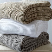 Couverture de lit en bambou, couverture douce en nid d'abeille, 100% naturelle, couverture de taille Queen King