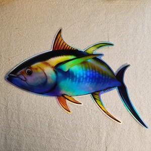 Holographique irisé décalcomanie pêche pare-chocs autocollant poisson <span class=keywords><strong>Auto</strong></span> décalcomanie voiture camion bateau RV vraie vie tige basse poisson autocollant - Product Image 6