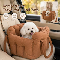 Siège de voiture pour animaux de compagnie en lin, nid pour chien, lit pour chat, siège de sécurité universel quatre saisons avec motif uni pour les voyages en plein air