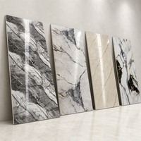 Panneau de fond en PVC UV effet marbre, finition brillante, résistant à l'eau et à l'humidité, pour projets, avec impression veineuse, panneau décoratif