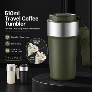 Vaso Térmico Personalizado para Café, Taza Portátil para Viajeros, Regalo Empresarial, Taza Promocional con Asa de Transporte - Product Image 1