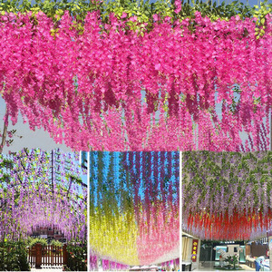 Guirlande suspendue de fleurs artificielles en soie de glycine pour décoration de mariage, maison, intérieur et extérieur 30cm-100cm - Product Image 2