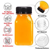 Bouteilles de jus réutilisables en plastique de 120 ml (4 oz) pour jus, lait, smoothies et autres boissons – Stock local US