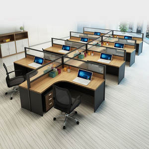 Muebles mesas y sillas de oficina modernos de madera duraderas de alta calidad escritorio modular para el personal Escritorio para el personal El último estilo único - Product Image 2