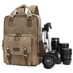 High Quality OEM Waterproof Canvas Camera Backpack for travel the Camera Lens Durable Camera Bags for men