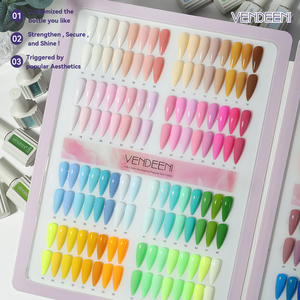 Vendeeni 128 단색 UV 젤 광택 네일 아트 개인 라벨 무독성 매니큐어 헤마 무료 젤 광택 네일 용품 살롱 - Product Image 5