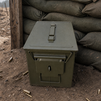 Boîte de rangement portable, résistante à l'humidité et verrouillable pour la chasse et les voyages en plein air, avec boîte à munitions sécurisée en acier