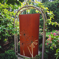 Paneles de Cercado de Acero Corten Cortados con Láser, Estilo Moderno Australiano, Biombos Decorativos para Exteriores, Separadores de Jardín de Acero Rústico