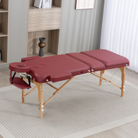 Table de massage professionnelle pliable à 3 sections, réglable en hauteur, en cuir PU, pour salon, hôtel, usage commercial