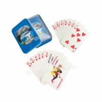 Nouveau design promotionnel double face imprimé carte à jouer personnalisée OEM avec boîte en fer blanc