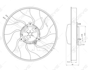 Автомобильные электрические вентиляторы охлаждения радиатора OE #1250.F6 12 В постоянного тока конденсатор воздушный охлаждающий вентилятор в сборе для PEUGEOT 406 306 автозапчастей - Product Image 4
