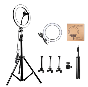 Hendefe - Aro de Luz LED Plegable Portátil de Aleación de Aluminio de 10 W con USB, Trípode Ajustable, 120 LED, Colores de Luz Ajustables, para Selfies y Belleza Móvil - Product Image 1