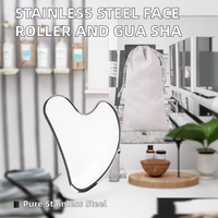 Rouleau facial en acier inoxydable et outil Gua Sha – Soin du visage, lifting anti-rides, amélioration des poches, raffermissement des yeux et du cou