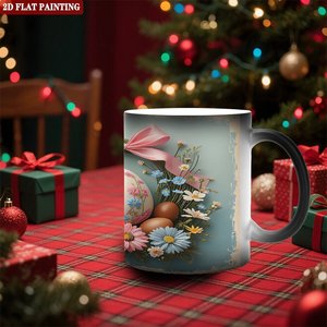 Taza de Cerámica Blanca para Manualidades con Prensa de Calor, Negra Esmerilada de 11 oz, Taza que Cambia de Color - Product Image 2