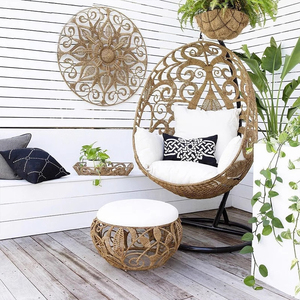 Cyber Celebrant Sedia <span class=keywords><strong>a</strong></span> dondolo sospesa da esterno in rattan blu moderno, <span class=keywords><strong>a</strong></span> forma di nido d'uccello, per balcone, caffè, soggiorno, cortile - Product Image 1