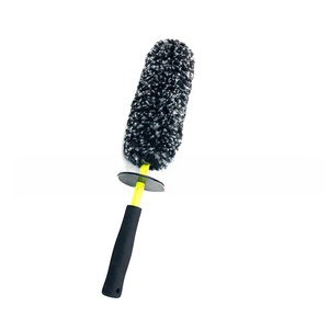 Brosse en fibre à manche droit en silicone imitation laine pour l'entretien, le nettoyage et les soins de beauté des voitures - Product Image 5