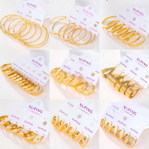 XUPING Wholesale Lot Hoop <strong>Earrings</strong> Gold Color Twisted <strong>Chunky</strong> Hoop <strong>Earrings</strong> Women Bold Statement Jewelry <strong>Earrings</strong> - Product Image 2