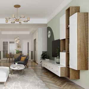 Mueble de TV LED Moderno con Soporte Integrado para Montaje en Pared para Sala de Estar y Uso en Hoteles, de Madera, Compatible con Televisores de +65 Pulgadas - Product Image 1